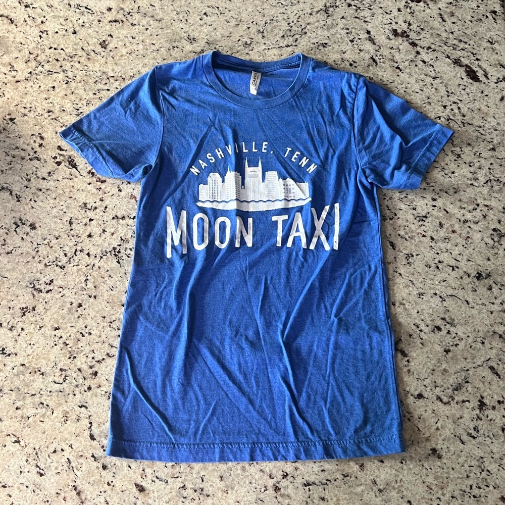 Bella Canvas Moon Taxi Nashville Blue Graphic Tee
